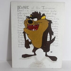 Tasmanian Devil "TAZ" Looney Tunes Acrylic Painting‎